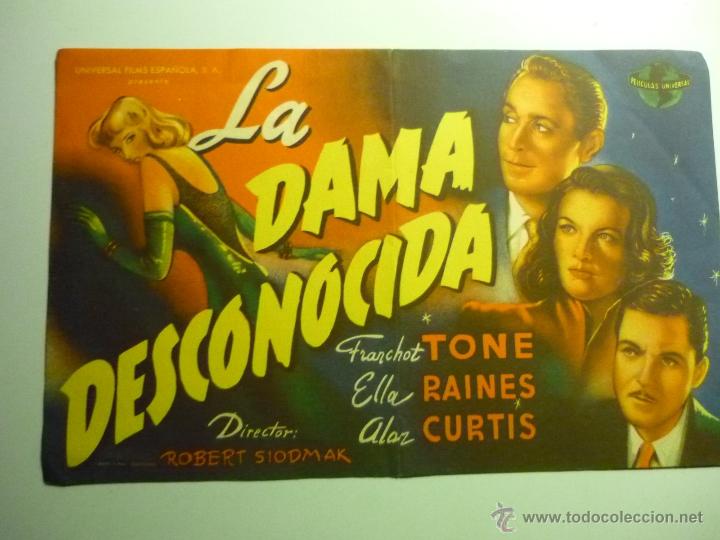 Cine: programa grande la dama desconocida-franchot tone publicidad principal -montblanch