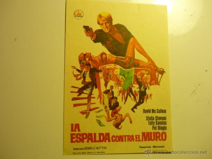 Cine: programa la espalda contra el muro - david mc callum -publicidad - Foto 1