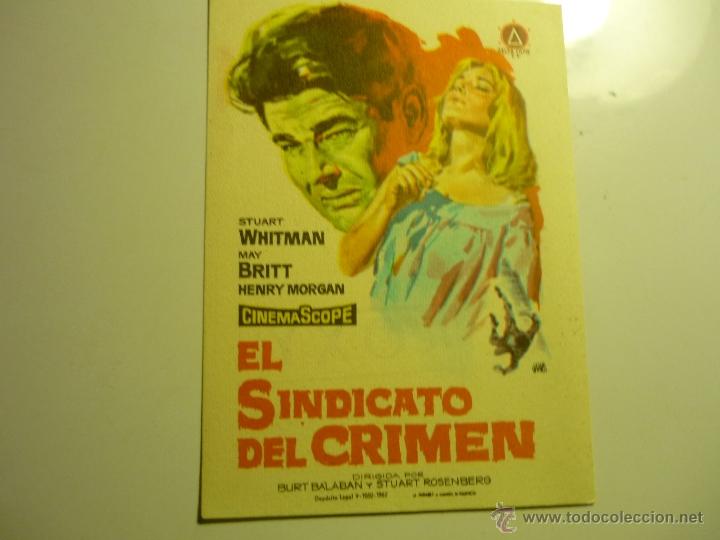 Cine: programa el sindicato del crimen.-stuart whitman.-.-sello cine roxy - Foto 1