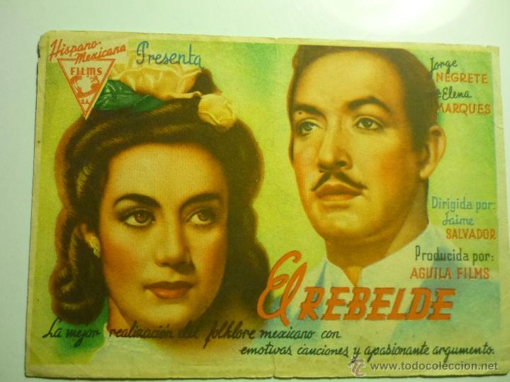 Cine: programa el rebelde -jorge negrete publicidad principal.-irun - Foto 1