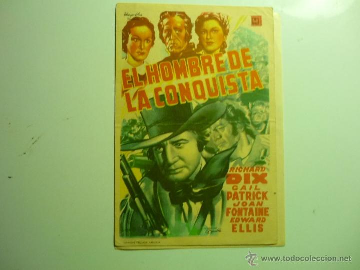 Cine: programa el hombre de la conquista .- richard dix - Foto 1