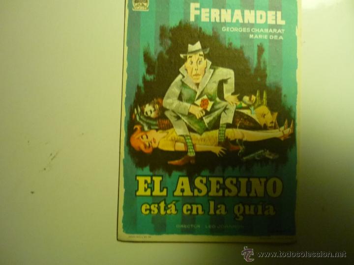 Cinema: PROGRAMA EL ASESINO ESTA EN LA GUIA.-FERNANDEL-PUBLICIDAD