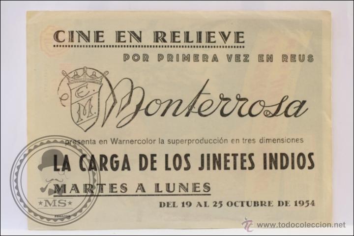 Cine: Programa de Cine - La Carga de los Jinetes Indios - Publicidad al Dorso - 16 x 11 Cm - Foto 2