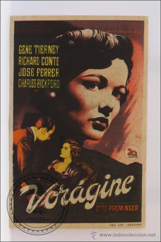 Cine: Programa de Cine - Vor&aacute;gine - Publicidad al Dorso - 13,5 x 9 Cm - Foto 1