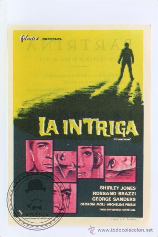 Cine: Programa de Cine - La Intriga - Publicidad al Dorso - 14 x 10 Cm - Foto 1