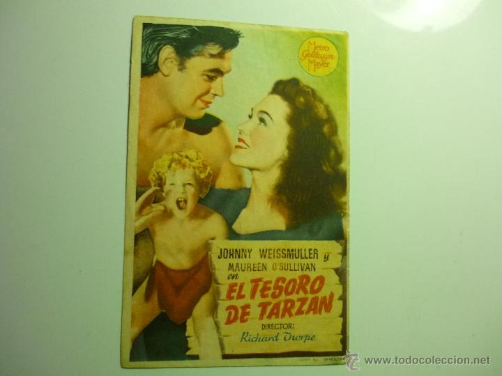 Cine: PROGRAMA EL TESORO DE TARZAN .-JHONNY WEISSMULLER-publicidad - Foto 1