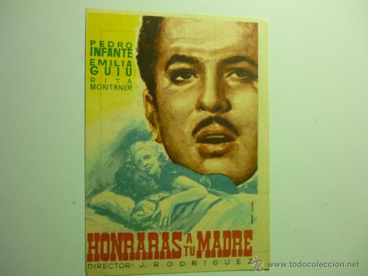  Flyers Publicitaires de films Anciens: programa honraras a tu madre .- pedro infante - publicidad cine dorado zaragoza