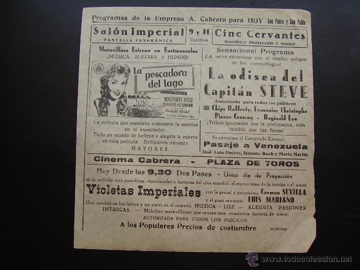 Cine: FOLLETO LOCAL LA PESCADORA DEL LAGO - Foto 1