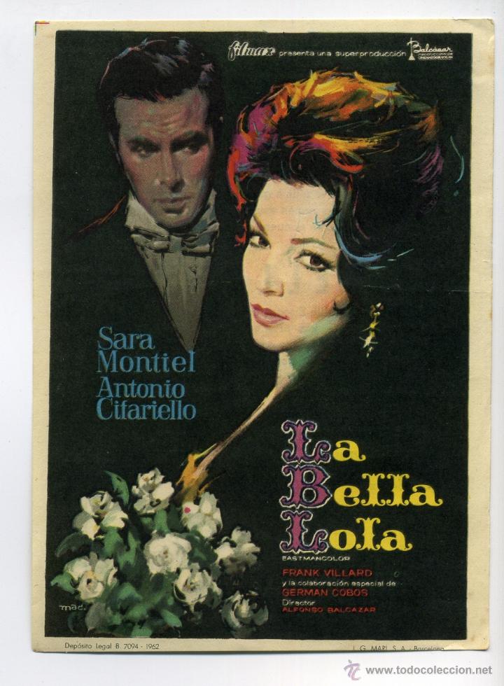 Cine: LA BELLA LOLA, con Sara Montiel.