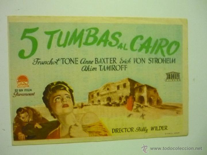 Cine: PROGRAMA 5 TUMBAS AL CAIRO . -PUBLICIDAD cine la palma-teyanense - Foto 1