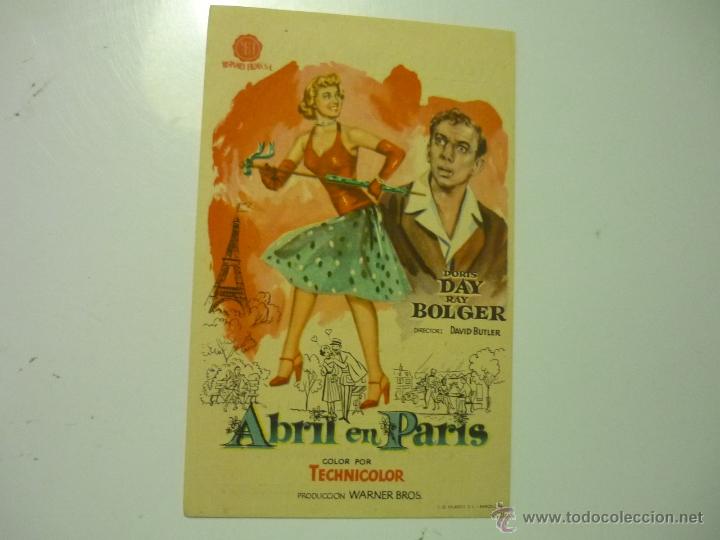  Flyers Publicitaires de films Anciens: programa abril en paris.-doris day -PUBLICIDAD BARTRINA -REUS