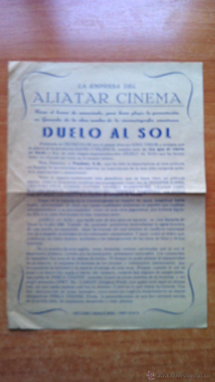 Cine: W-raro programa de cine pelicula-DUELO AL SOL - Foto 1