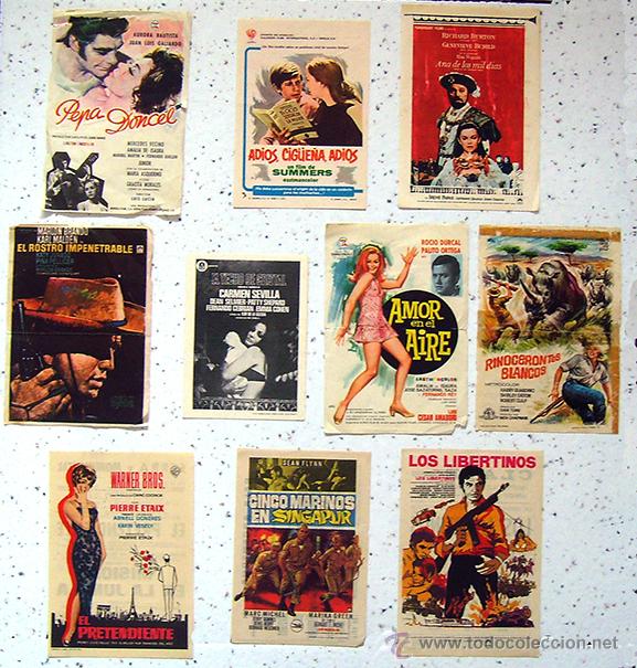 Cine: LOTE DE 10 . FOLLETO-PROGRAMA DE CINE . 1969 - 1972 - Foto 1