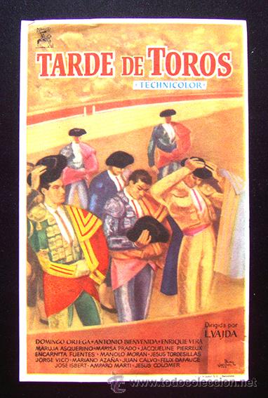Cine: FOLLETO - PROGRAMA DE CINE .TARDE DE TOROS . EL GLOBO ROJO . 1958 - Foto 1