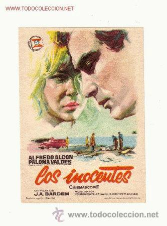 Kino: -56334 PROSPECTO DE CINE LOS INOCENTES, CON ALFREDO ALCON. DIRECTOR J.A. BARDEM