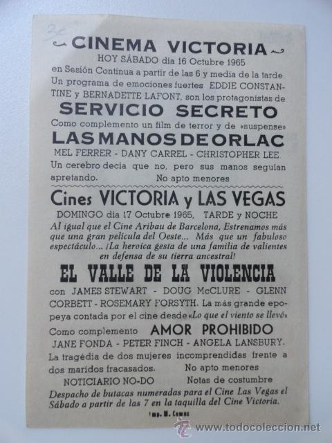 Cine: PROGRAMA DE MANO CINE SERVICIO SECRETO 1965 - Foto 3