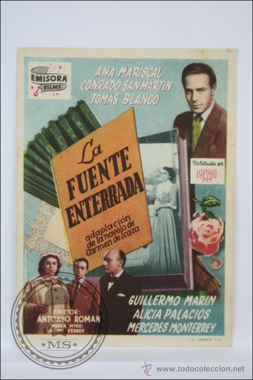 Cine: Programa de Cine - La Fuente Enterrada - Sin Publicidad al Dorso - 12 x 9 Cm - Foto 1