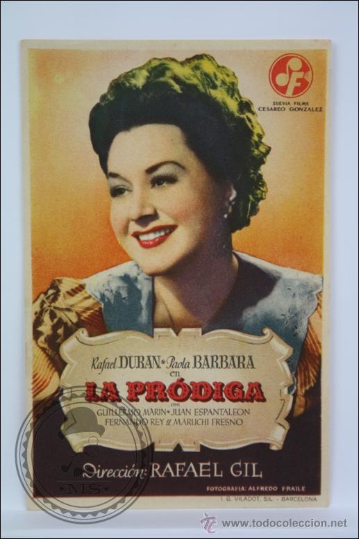 Cine: Programa de Cine - La Pr&oacute;diga - Sin Publicidad al Dorso - 13,5 x 9 Cm - Foto 1