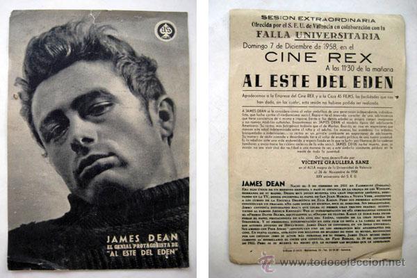 Cine: AL ESTE DEL ED&Eacute;N.PROGRAMA SENCILLO GRANDE AS JAMES DEAN ELIA KAZAN. 1958
