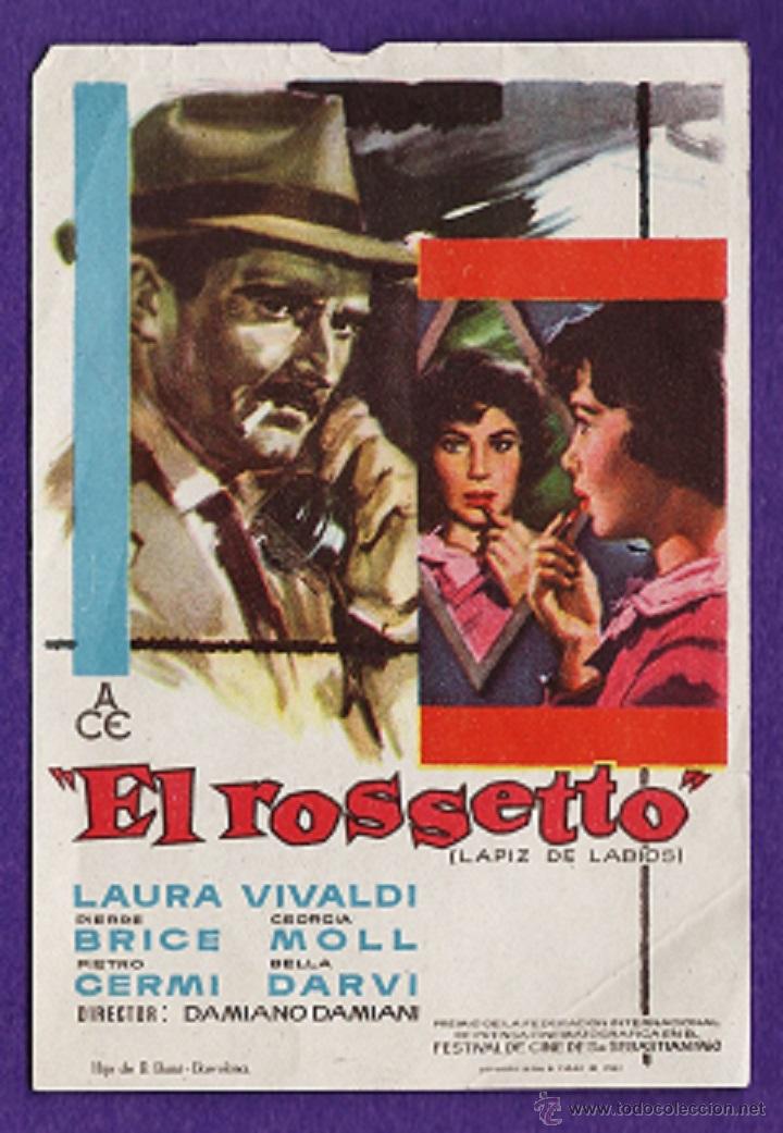 Cine: folleto mano - el rossetto / lapiz de labios - laura vivaldi - rev. blanco - a&ntilde;o 1961