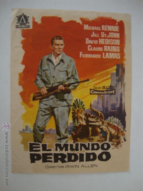 Kino: ANTIGUO FOLLETO CINE EL MUNDO EL MUNDO PERDIDO - GRAN TEATRO ELCHE, A&Ntilde;OS 40-50