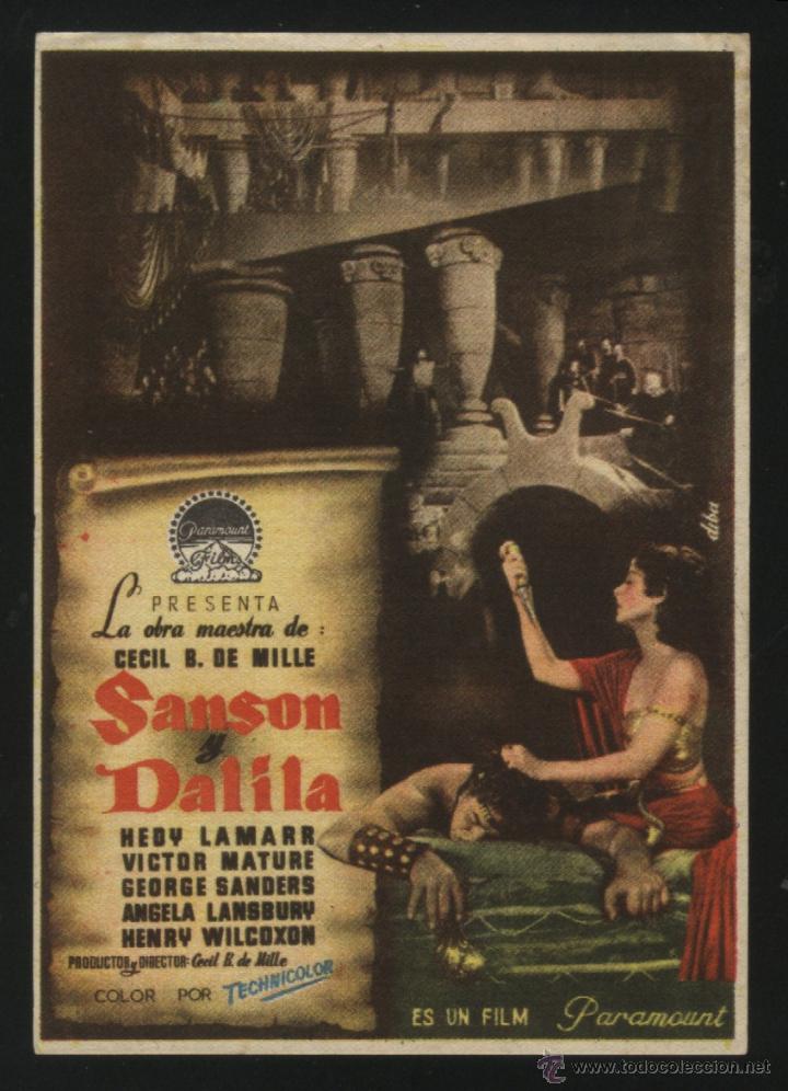  Flyers Publicitaires de films Anciens: Q-00571- SANSON Y DALILA (Samson and Delilah) Victor Mature - Hedy Lamarr - George Sanders