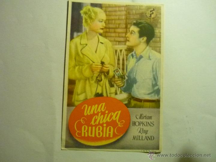 Cine: PROGRAMA UNA CHICA RUBIA.- MARIAN HOPKINS - Foto 1
