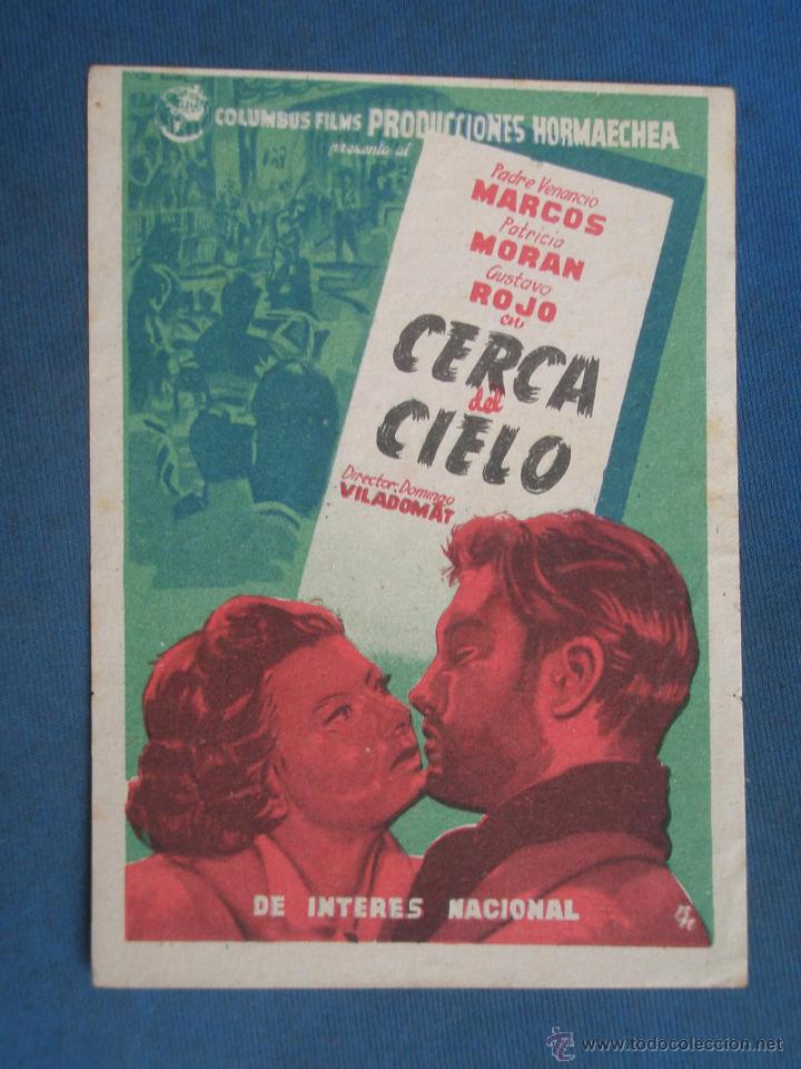 Cine: PROGRAMA DE MANO . CERCA DEL CIELO , SIN PUBLICIDAD . - Foto 1
