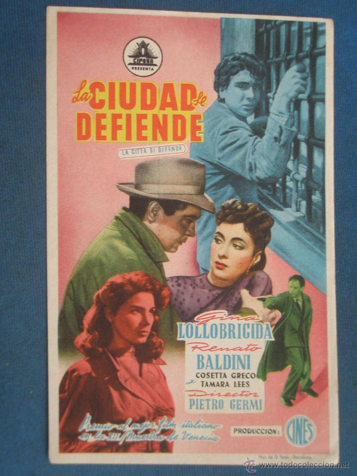 Cine: Programa de Mano . LA CIUDAD SE DEFIENDE , Sin Publicidad . - Foto 1