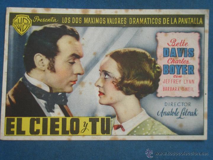Cine: Programa de Mano . EL CIELO Y TU , Sin Publicidad . - Foto 1
