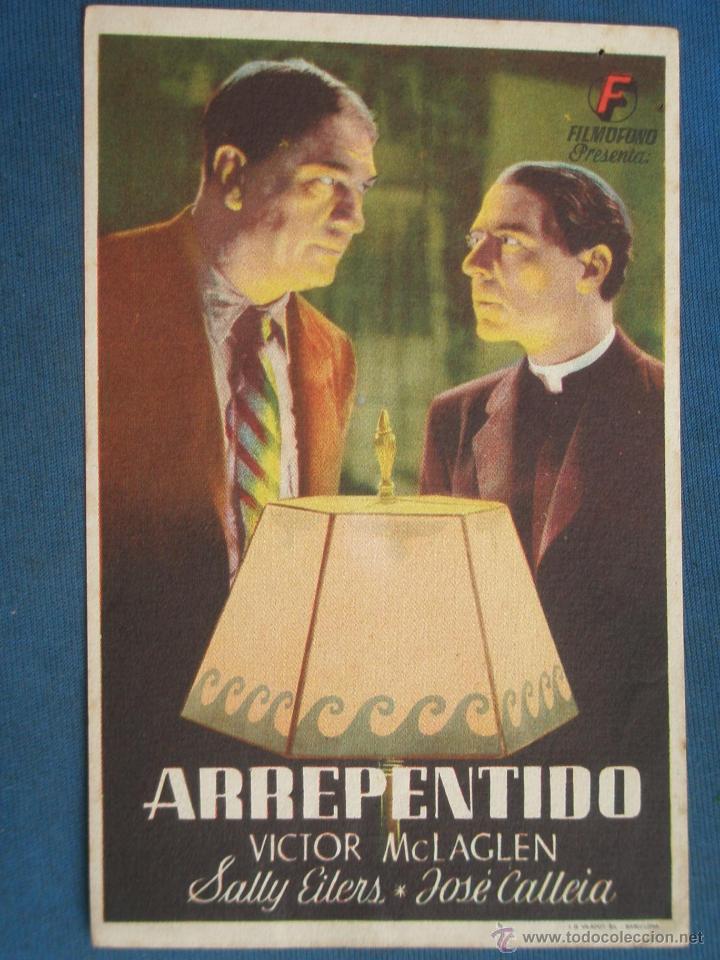 Cine: PROGRAMA DE MANO . ARREPENTIDO , SIN PUBLICIDAD . - Foto 1