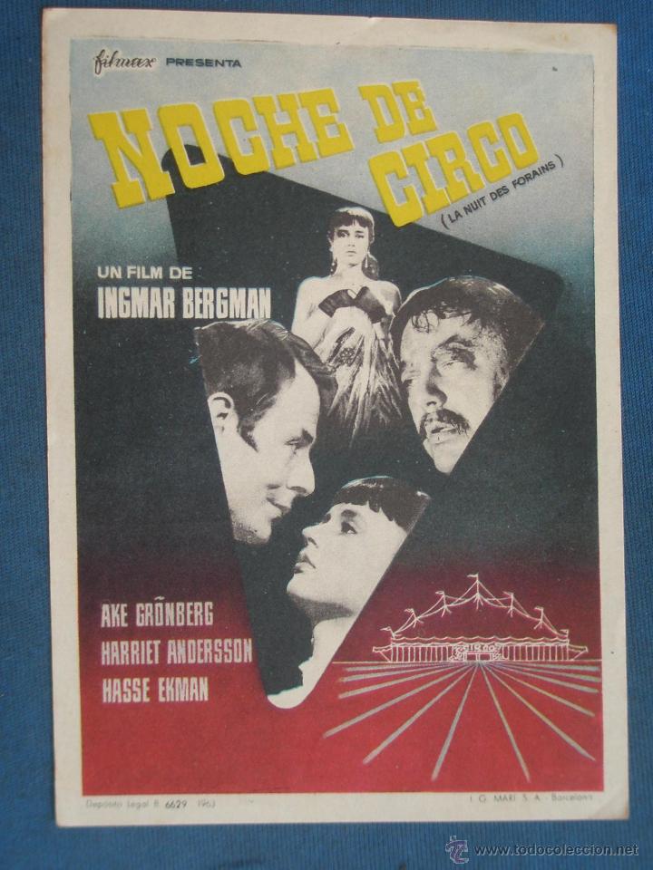 Cine: PROGRAMA DE MANO . NOCHE DE CIRCO , SIN PUBLICIDAD . - Foto 1