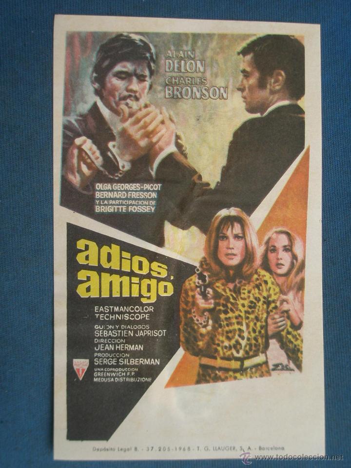Cine: PROGRAMA DE MANO . ADIOS AMIGO , SIN PUBLICIDAD . - Foto 1