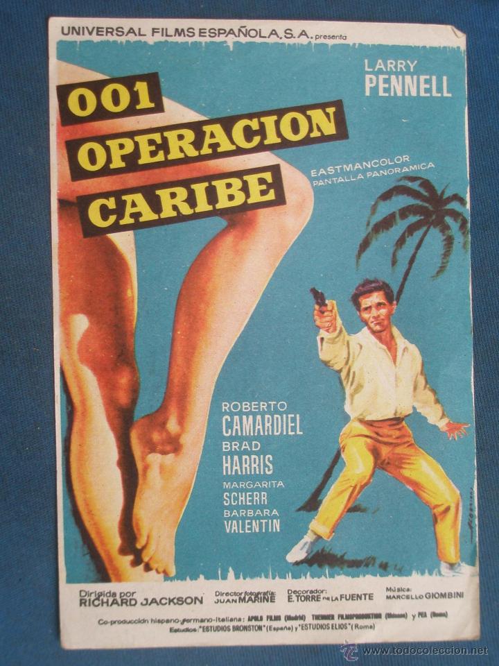 Cine: PROGRAMA DE MANO . 001 OPERACION CARIBE , SIN PUBLICIDAD . - Foto 1
