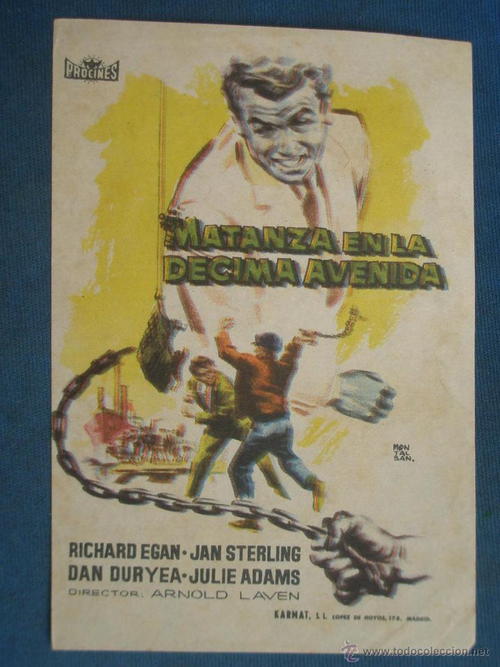 Cine: PROGRAMA DE MANO . MATANZA EN LA DECIMA AVENIDA , SIN PUBLICIDAD . - Foto 1