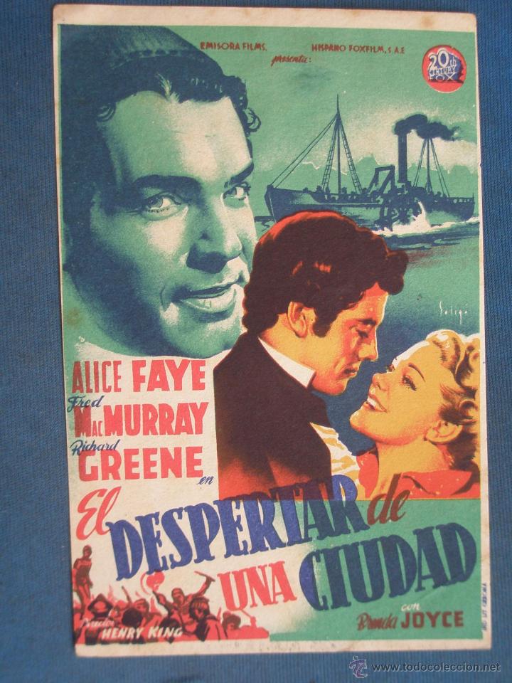 Cine: PROGRAMA DE MANO . EL DESPERTAR DE UNA CIUDAD , SIN PUBLICIDAD . - Foto 1