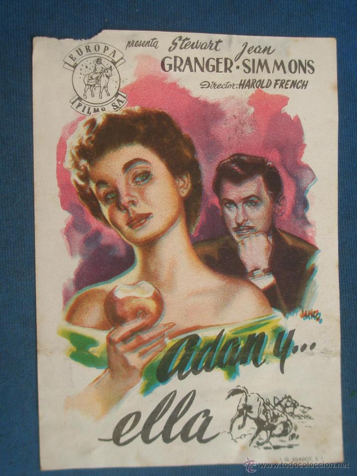 Cine: Programa de Mano . ADAN Y ELLA , Sin Publicidad . - Foto 1