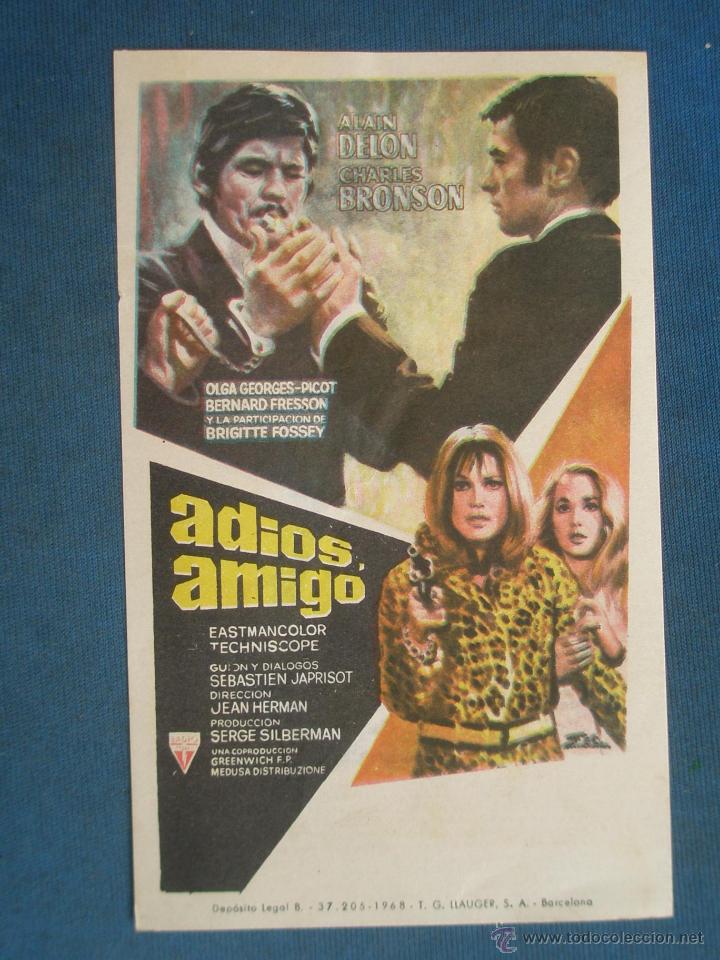Cine: Programa de Mano . ADIOS AMIGO , Sin Publicidad . - Foto 1
