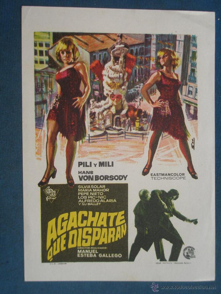 Cine: PROGRAMA DE MANO . AGACHATE QUE DISPARAN , SIN PUBLICIDAD . - Foto 1