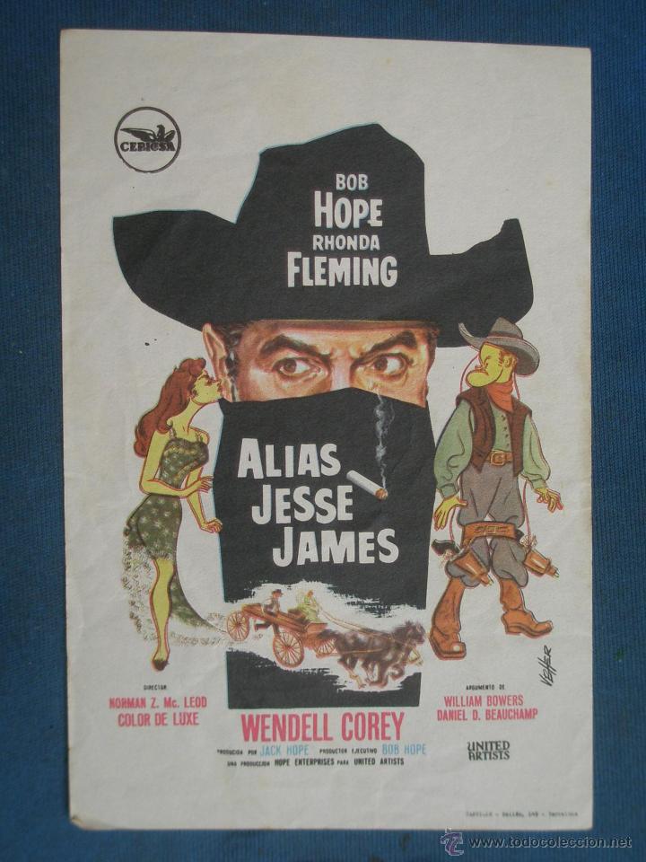 Cine: PROGRAMA DE MANO . ALIAS JESSE JAMES , SIN PUBLICIDAD . - Foto 1