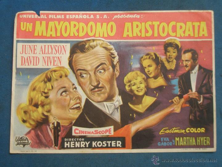 Cine: PROGRAMA DE MANO . UN MAYORDOMO ARISTOCRATA , SIN PUBLICIDAD . - Foto 1