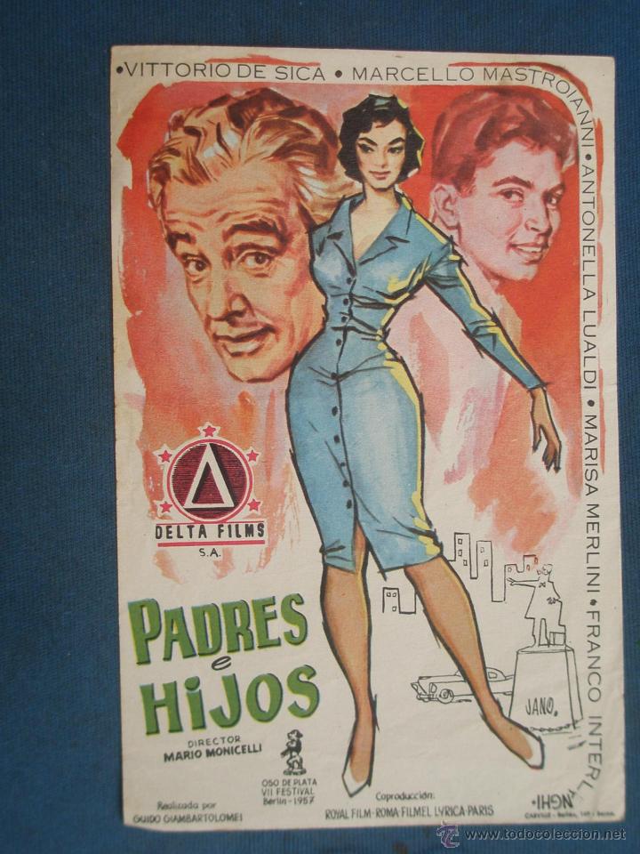 Cine: PROGRAMA DE MANO . PADRES E HIJOS , SIN PUBLICIDAD . - Foto 1