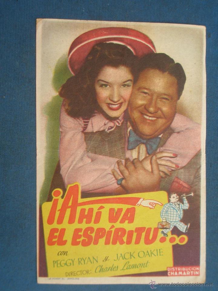 Cine: PROGRAMA DE MANO . AH&Iacute; VA EL ESPIRITU , SIN PUBLICIDAD . - Foto 1