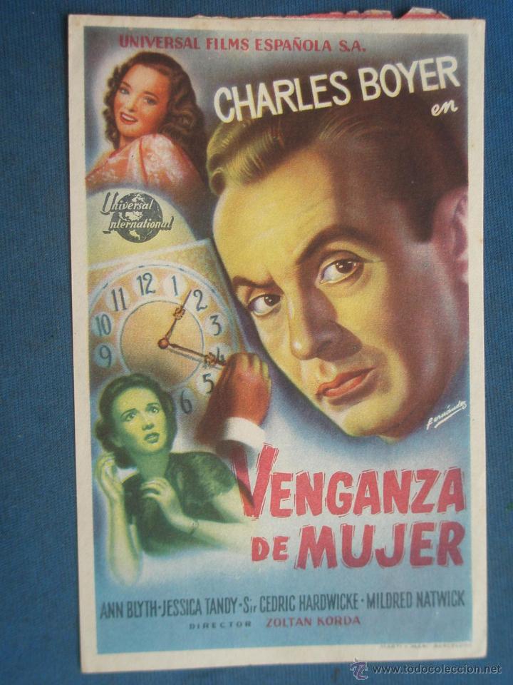 Cine: PROGRAMA DE MANO . VENGANZA DE MUJER , SIN PUBLICIDAD . - Foto 1