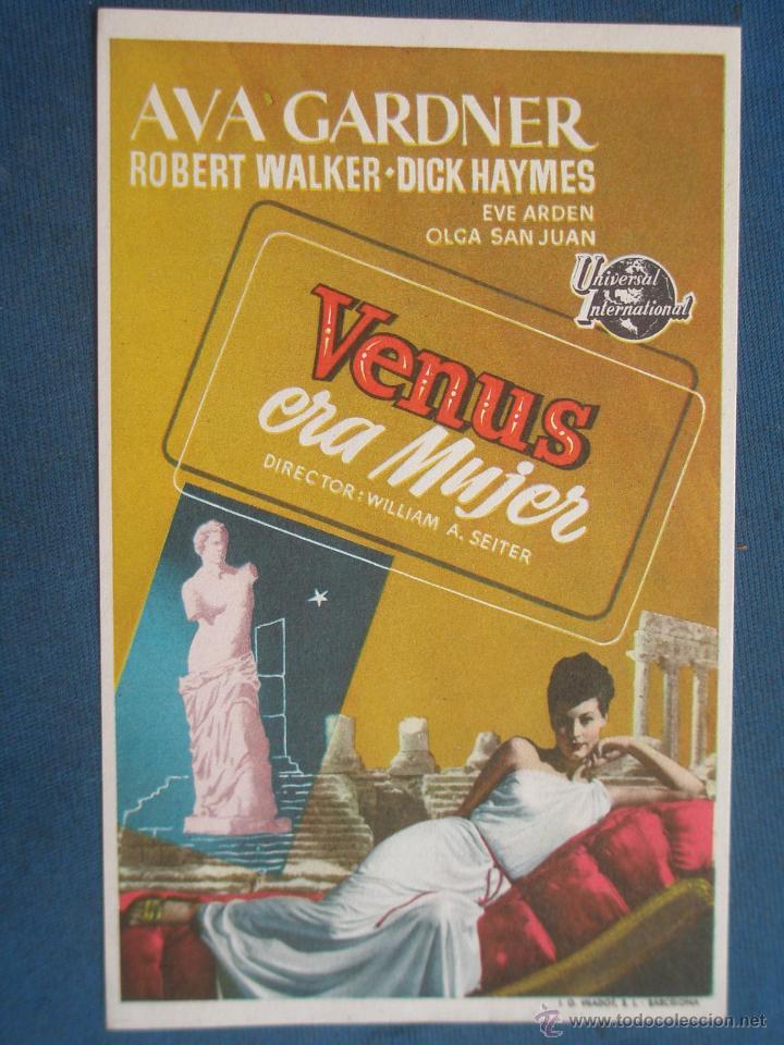 Cine: PROGRAMA DE MANO . VENUS ERA MUJER , SIN PUBLICIDAD . - Foto 1