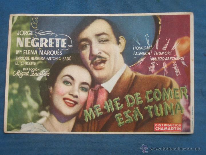 Cine: PROGRAMA DE MANO . ME HE DE COMER ESA TUNA , SIN PUBLICIDAD . - Foto 1