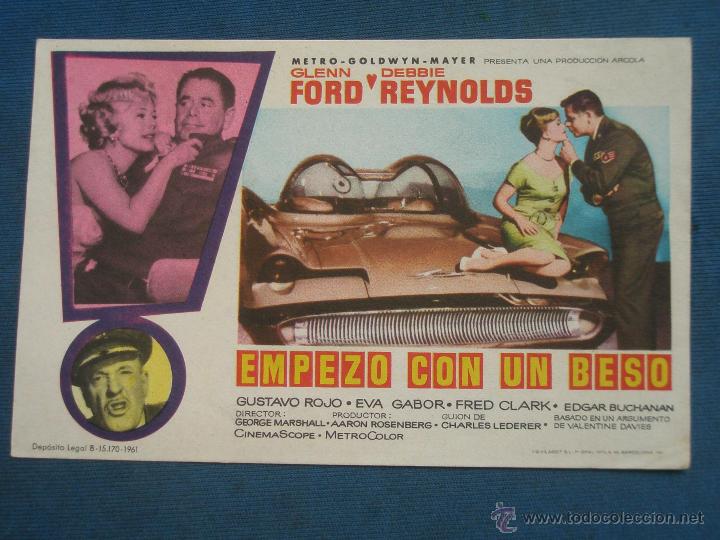 Cine: PROGRAMA DE MANO . EMPEZO CON UN BESO , SIN PUBLICIDAD . - Foto 1