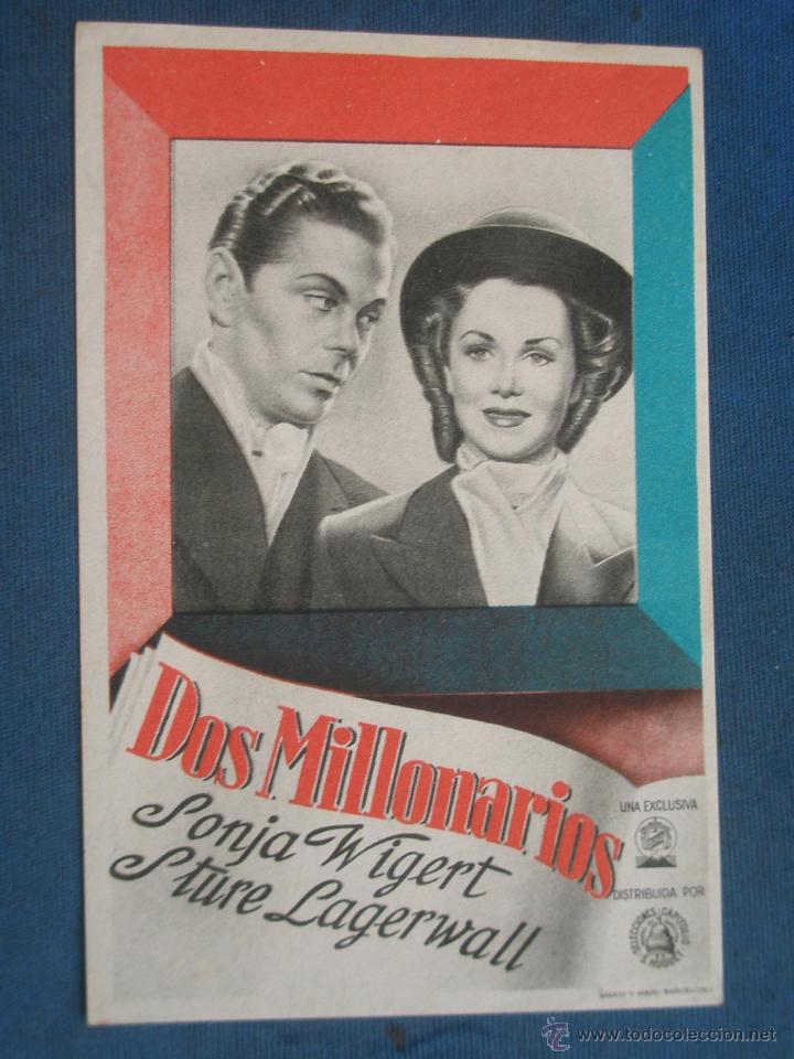 Cine: PROGRAMA DE MANO . DOS MILLONARIOS , SIN PUBLICIDAD . - Foto 1