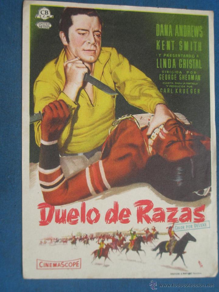 Cine: PROGRAMA DE MANO . DUELO DE RAZAS , SIN PUBLICIDAD . - Foto 1