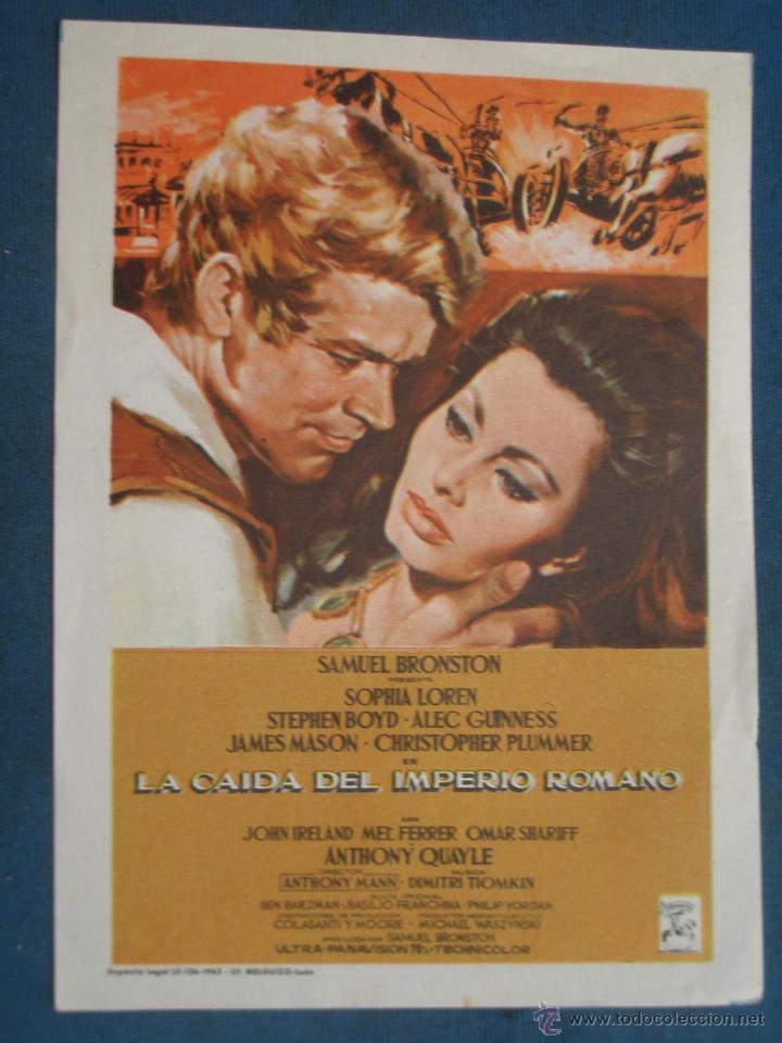 Cine: PROGRAMA DE MANO . LA CAIDA DEL IMPERIO ROMANO , SIN PUBLICIDAD . - Foto 1